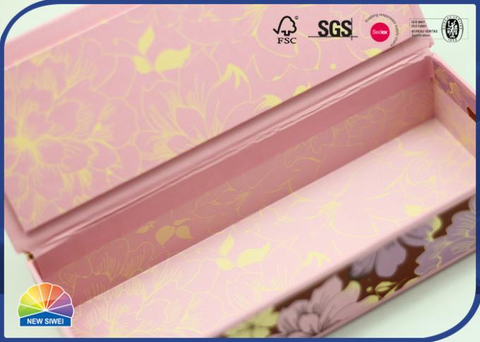 Classic Pink Hinged Lid Gift Box Baroque Style Pencil Case Jewelry Packaging 0