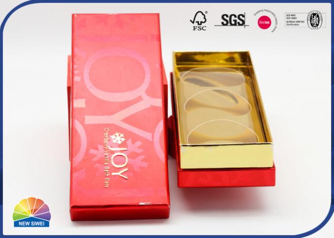 Spot UV 4C Printed Present Gift Box With Gold Stamping Paper Insert 0