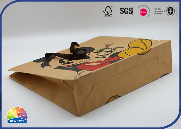 190gsm Kraft Paper Shopping Bags With Embossing UV Coating For Promotions Gifts