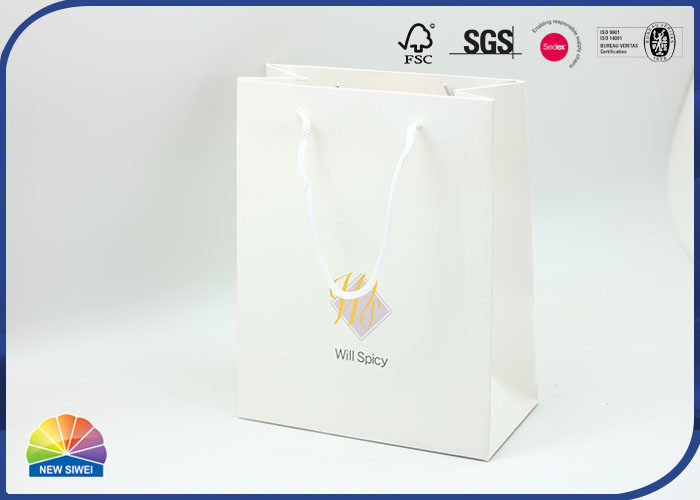 Eco Friendly 4C Print Customized Size Paper Gift Bag With Nylon Handle