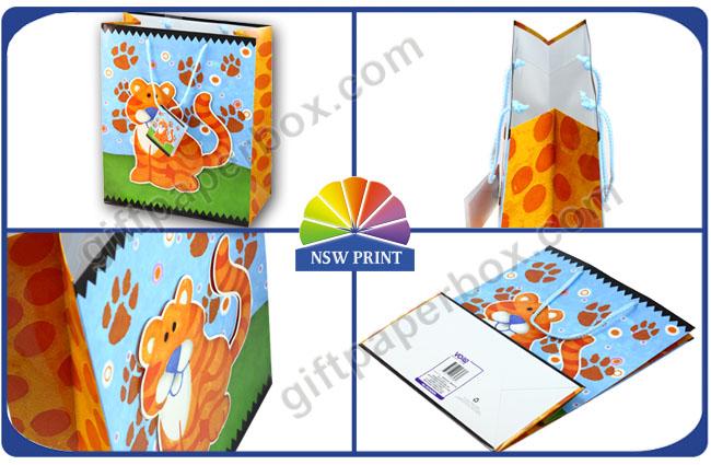 Colorful Carton Tiger Pattern Wrapping Paper Gift Bag for Children Party Gifts 0