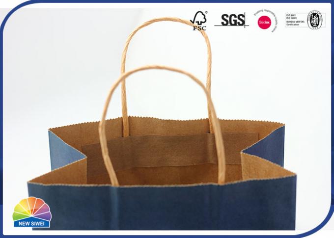 Shopping Medium Kraft Paper Bags Matt Lamination With Handles Customized 0