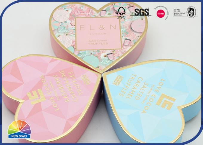 Heart Shaped Paper Handmade Gift Box Valentine'S Day Chocolate 1200gsm CCNB 0