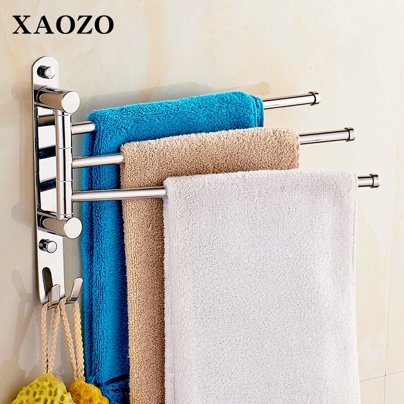 New Bathroom Towel Rack Shelves stainless steel 2/3/4 Swing Arm Wall Mounted Shelf Toalha Banheiro holder 180 degree rolation