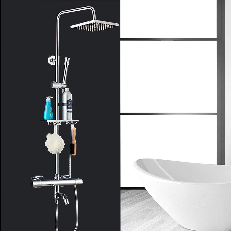 Bathroom Shower Set Shower Rain Themostatic Shower Faucets Set Head Bath Shower Mixer with Hand Shower Faucet Rainfall