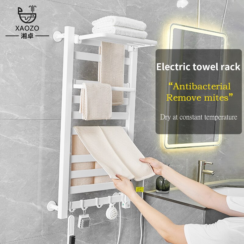 Bathroom Electric Towel Heater Heating Towel Rack Household Constant Temperature Digital Display Towel Dryer Free Punch Heater