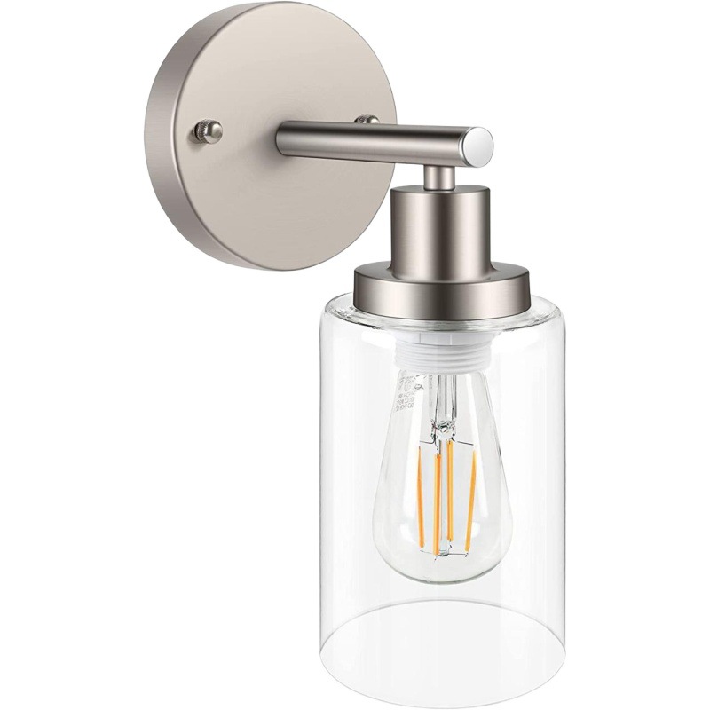 Modern 1 light Wall lights Clear glass E26 Base  wall lamps up and down wall mounted installed use in bathroom