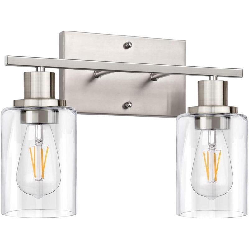 Modern 2 light vanity Clear glass wall lamps up and down wall mounted installed use in bathroom