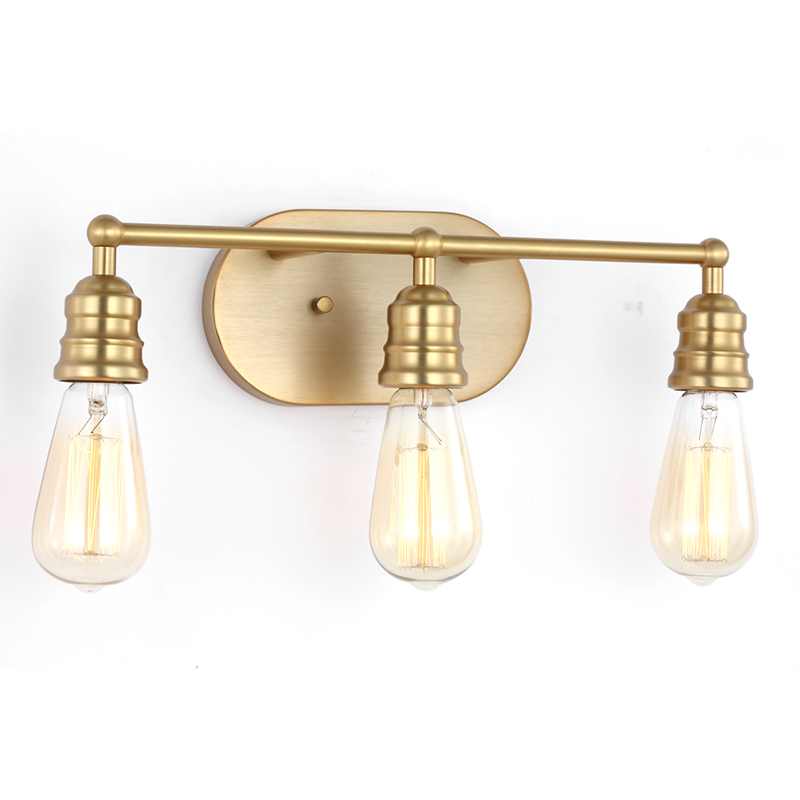 Modern Classic Incandescent Bulbs Lighting Palm Gold Decorative 3light Vanity Light Industrial Style Wall Decorative Lamp