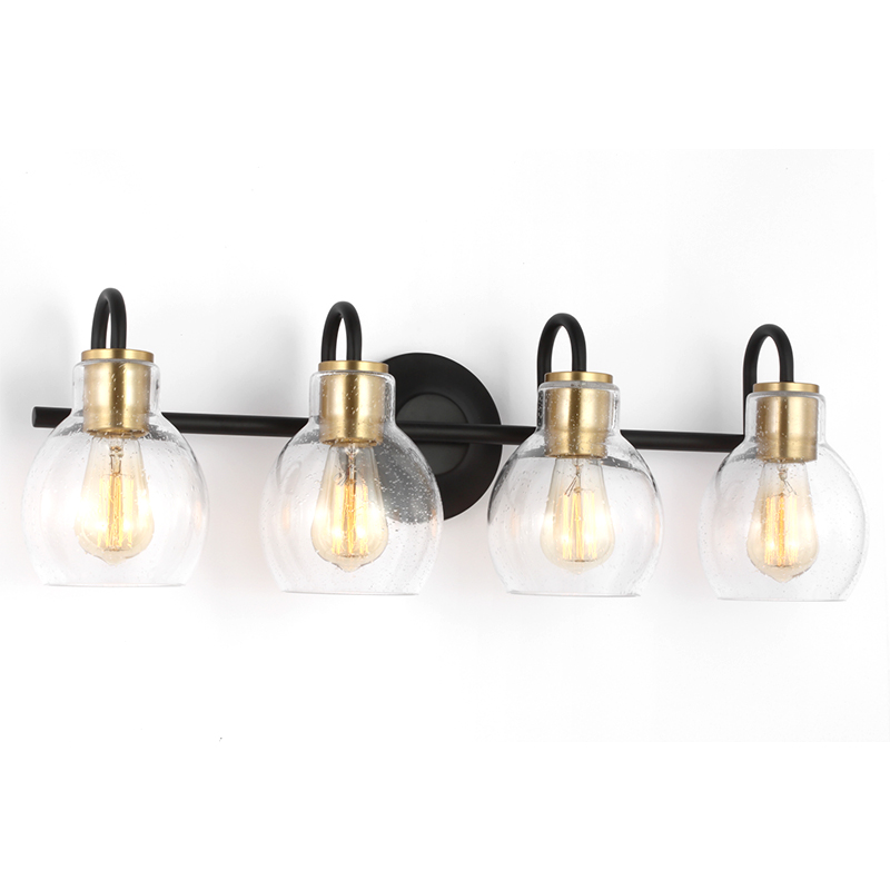 Hotel Decorative Modern Brass Led 4 Lights Wall Mounted Lamp Bathroom Vanity Mirror Light Fixtures Wall Sconces