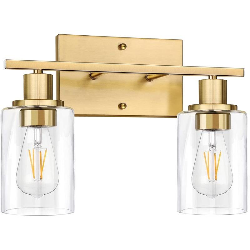 Modern 2 light vanity Clear glass wall lamps up and down wall mounted installed use in bedroom