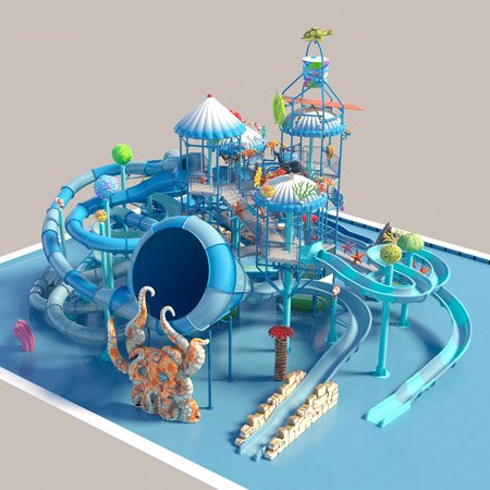 Water Playground for Children with Plastic Pontoon