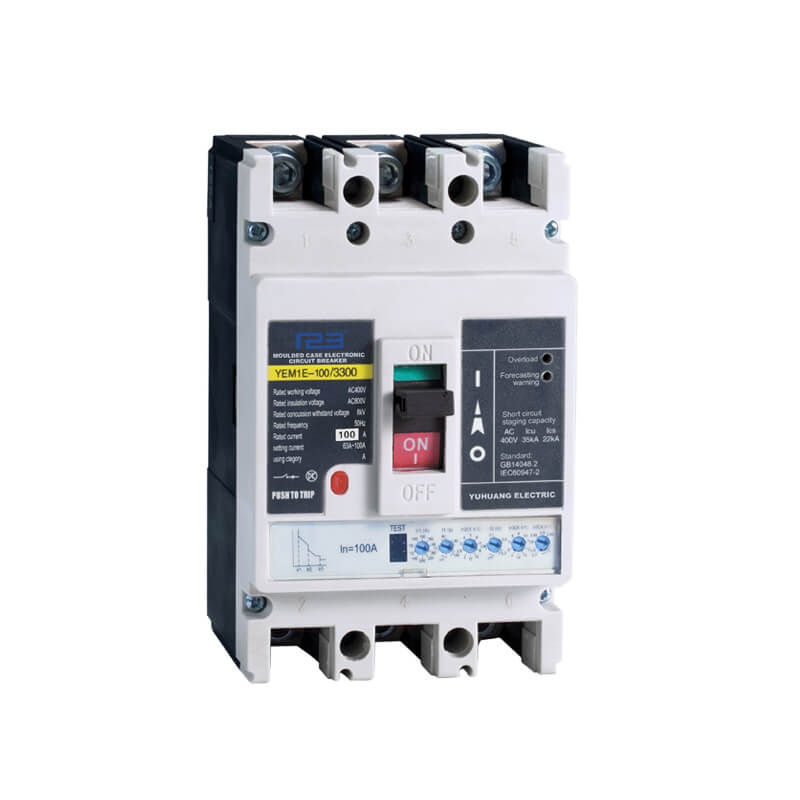 YEM1E 32A-800A moulded case circuit breaker time delay function MCCB transient voltage overload protection 3P/4P